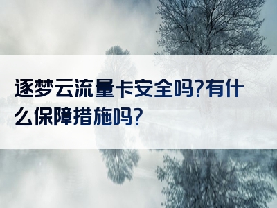 逐梦云流量卡安全吗？有什么保障措施吗？