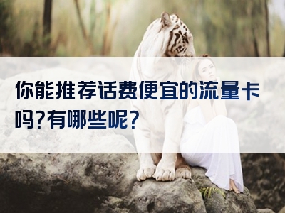 你能推荐话费便宜的流量卡吗？有哪些呢？
