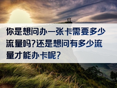 你是想问办一张卡需要多少流量吗？还是想问有多少流量才能办卡呢？
