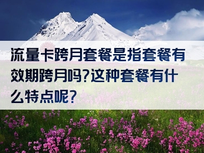 流量卡跨月套餐是指套餐有效期跨月吗？这种套餐有什么特点呢？