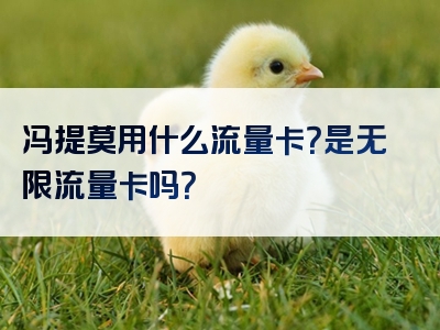 冯提莫用什么流量卡？是无限流量卡吗？