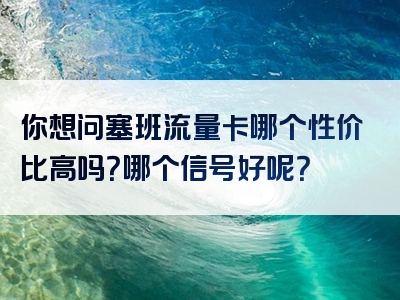 你想问塞班流量卡哪个性价比高吗？哪个信号好呢？
