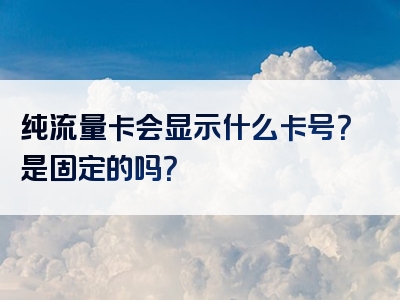 纯流量卡会显示什么卡号？是固定的吗？
