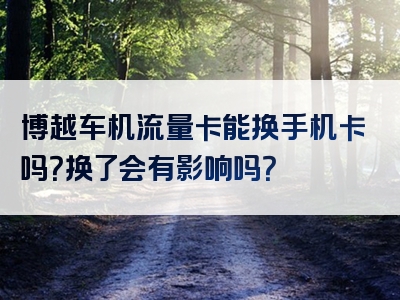 博越车机流量卡能换手机卡吗？换了会有影响吗？