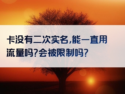 卡没有二次实名，能一直用流量吗？会被限制吗？