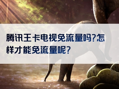 腾讯王卡电视免流量吗？怎样才能免流量呢？