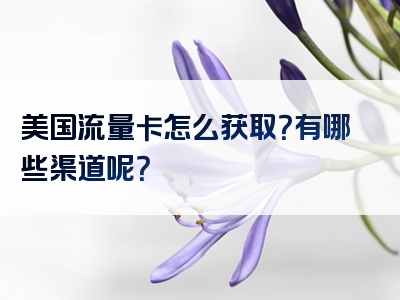 美国流量卡怎么获取？有哪些渠道呢？