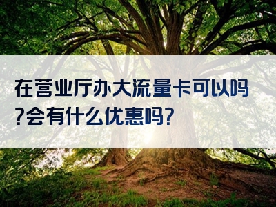 在营业厅办大流量卡可以吗？会有什么优惠吗？