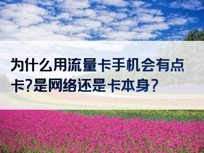 为什么用流量卡手机会有点卡？是网络还是卡本身？