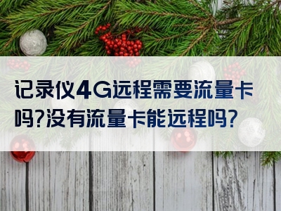 记录仪4G远程需要流量卡吗？没有流量卡能远程吗？