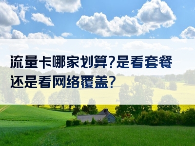 流量卡哪家划算？是看套餐还是看网络覆盖？