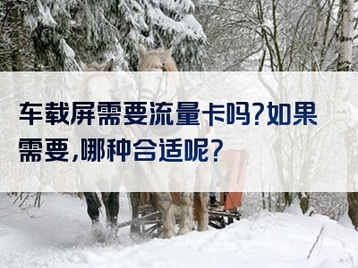 车载屏需要流量卡吗？如果需要，哪种合适呢？