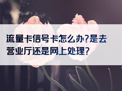 流量卡信号卡怎么办？是去营业厅还是网上处理？
