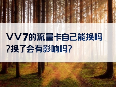 VV7的流量卡自己能换吗？换了会有影响吗？