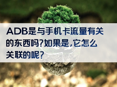 ADB是与手机卡流量有关的东西吗？如果是，它怎么关联的呢？