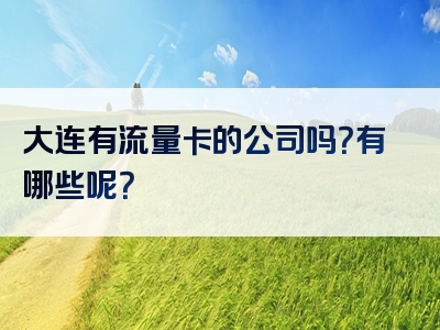 大连有流量卡的公司吗？有哪些呢？