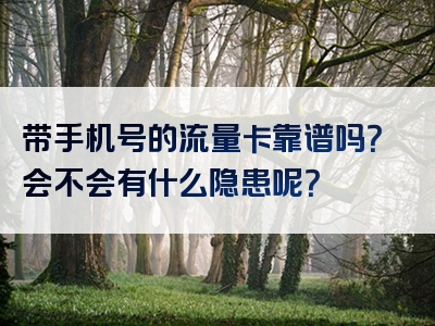 带手机号的流量卡靠谱吗？会不会有什么隐患呢？