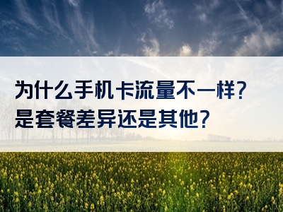 为什么手机卡流量不一样？是套餐差异还是其他？