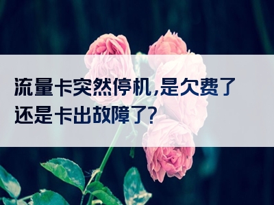 流量卡突然停机，是欠费了还是卡出故障了？