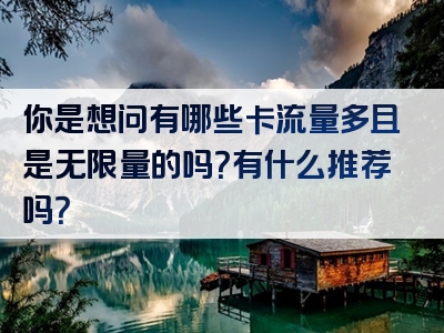 你是想问有哪些卡流量多且是无限量的吗？有什么推荐吗？