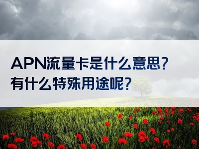 APN流量卡是什么意思？有什么特殊用途呢？
