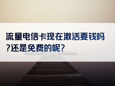 流量电信卡现在激活要钱吗？还是免费的呢？