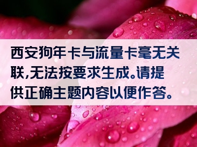 西安狗年卡与流量卡毫无关联，无法按要求生成。请提供正确主题内容以便作答。