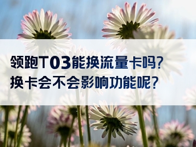 领跑T03能换流量卡吗？换卡会不会影响功能呢？
