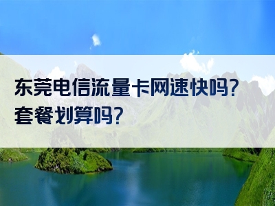 东莞电信流量卡网速快吗？套餐划算吗？