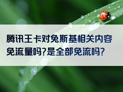 腾讯王卡对兔斯基相关内容免流量吗？是全部免流吗？