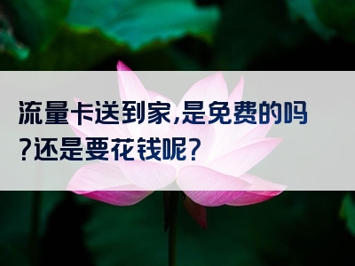 流量卡送到家，是免费的吗？还是要花钱呢？